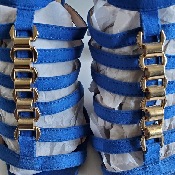 Missguided Chunky Heeled Strappy Sandals, Royal Blue, 9 - Picture 5 of 6